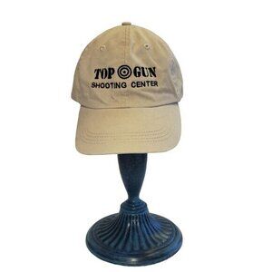 Top Gun Shooting Center Mens  Adjustable Ball Cap Hat One Size Tan Beige Embroid